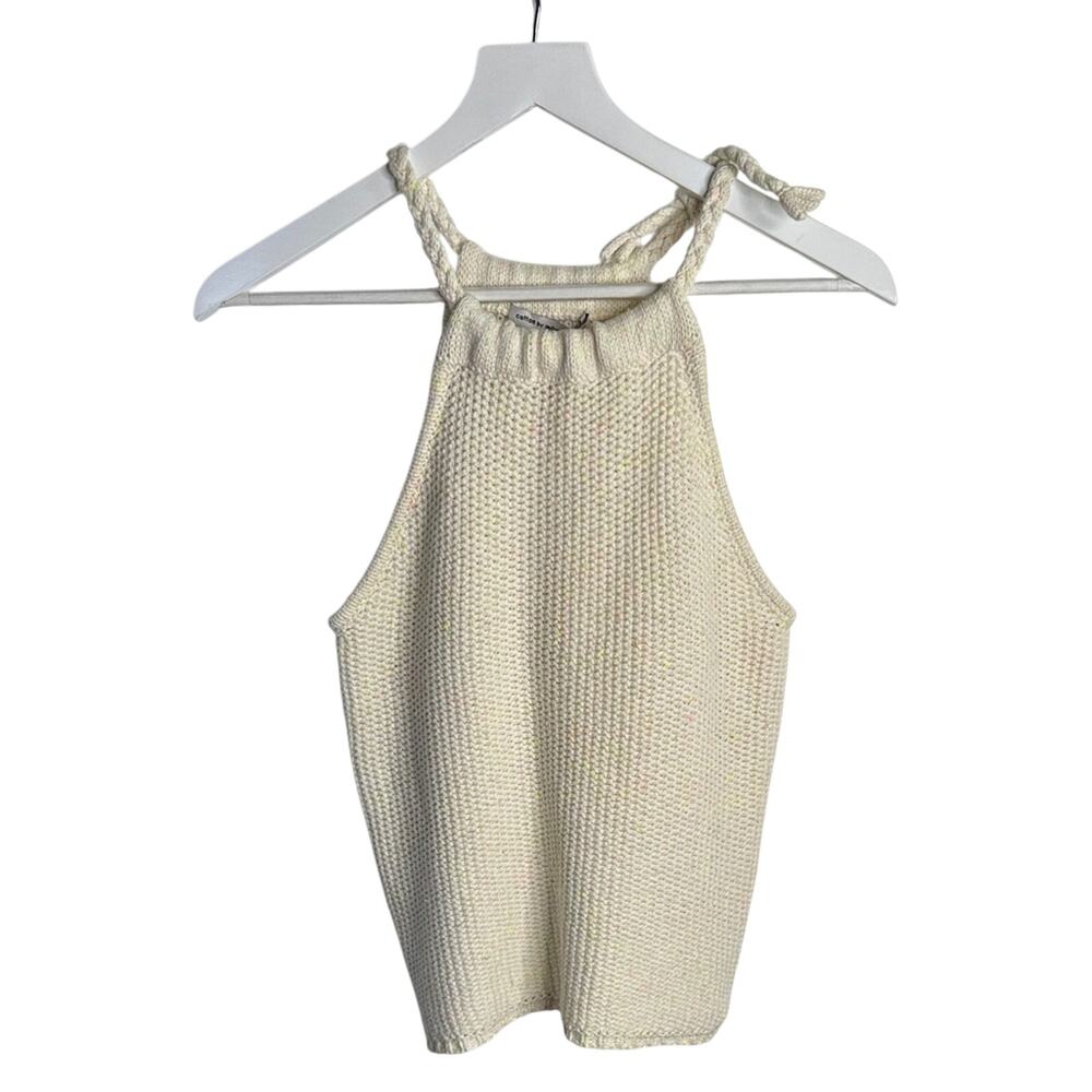 Cotton by Autumn Cashmere Knit Sweater Braided Tie Tank Top W1834 Sz S